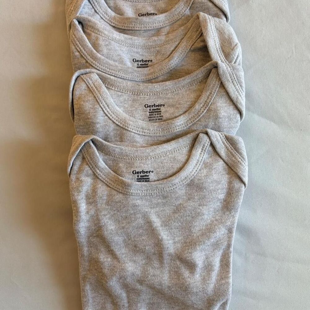 Gerber Grey Sleepsuits-babygrows